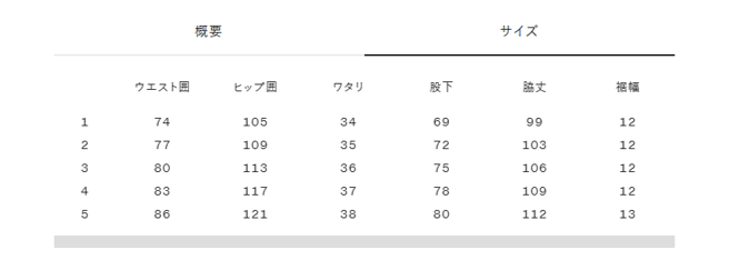 メンズスウェットパンツ（平置き採寸）