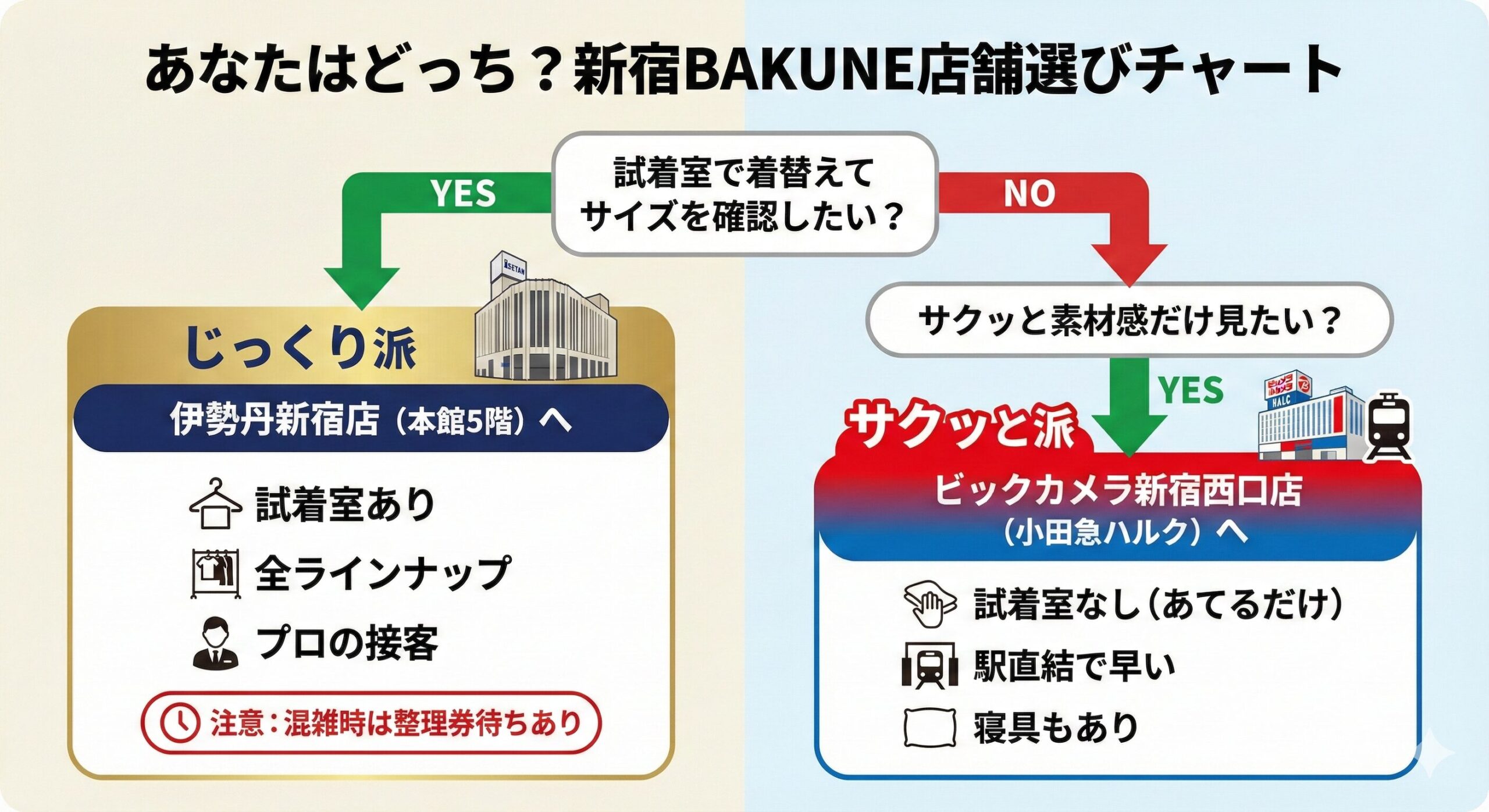 新宿エリアBAKUNE店舗使い分け