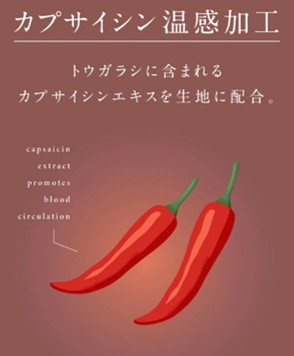 カプサイシン温感加工