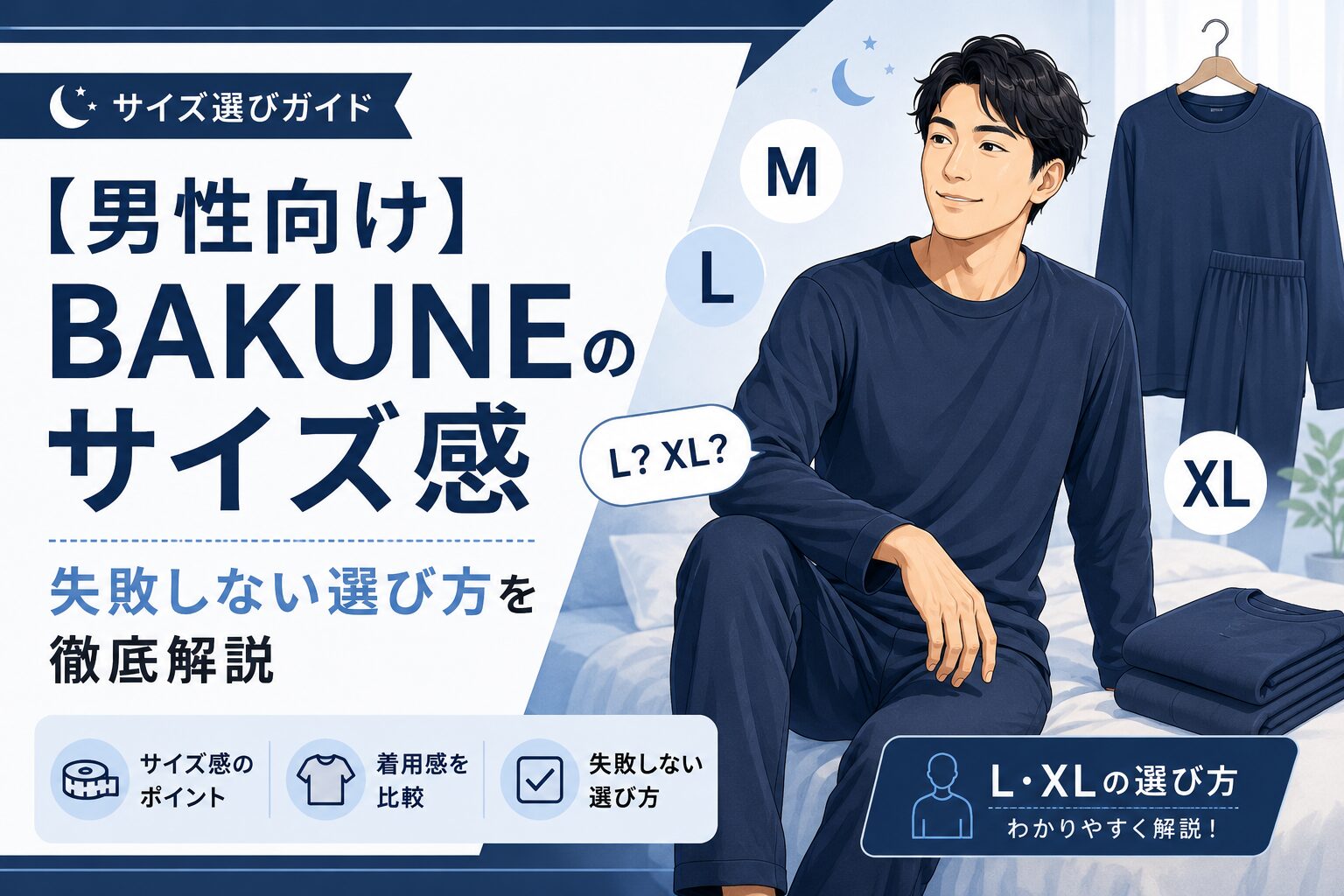 【男性向け】BAKUNE(バクネ)のサイズ感