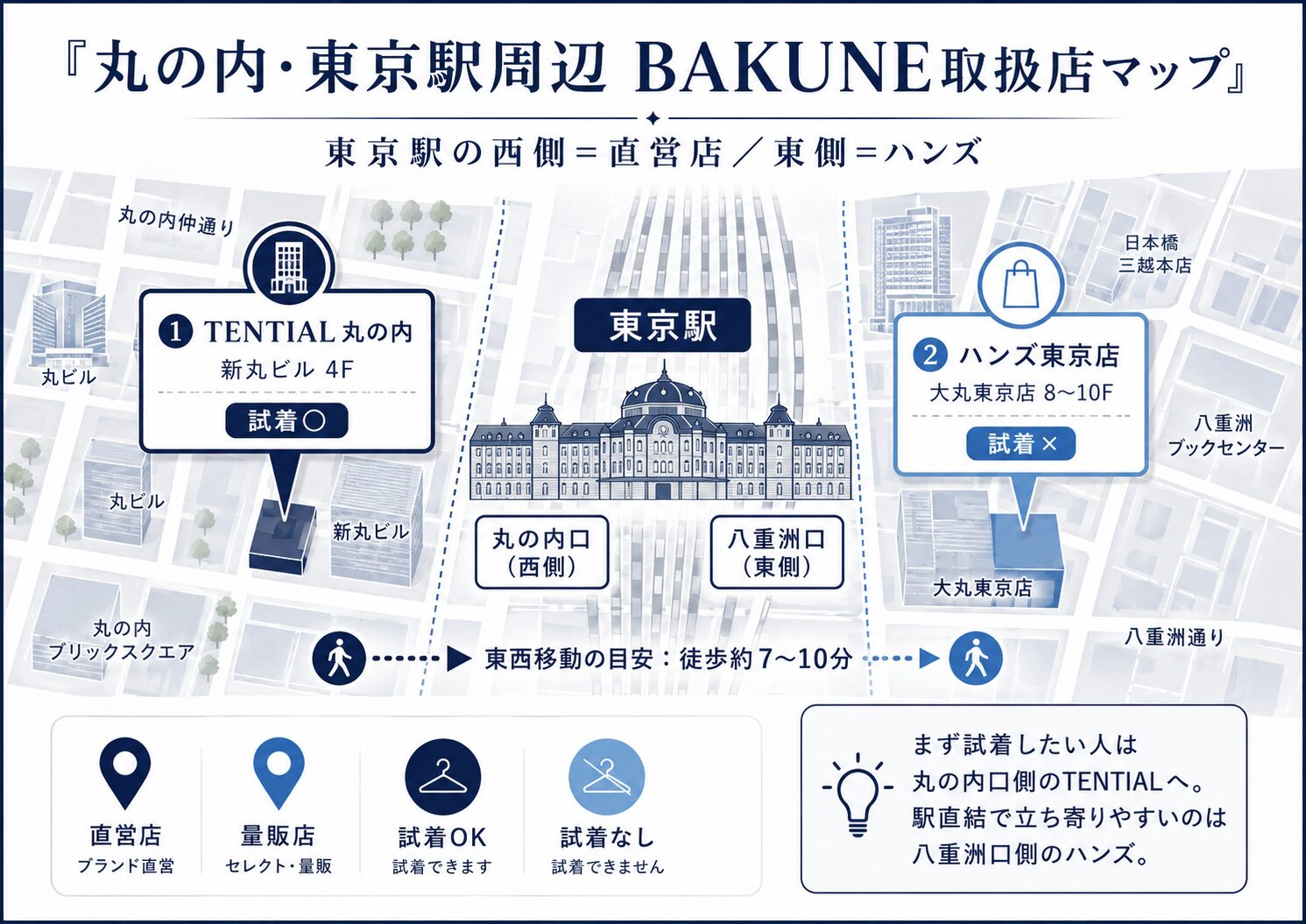 丸の内・東京駅周辺の店舗マップ