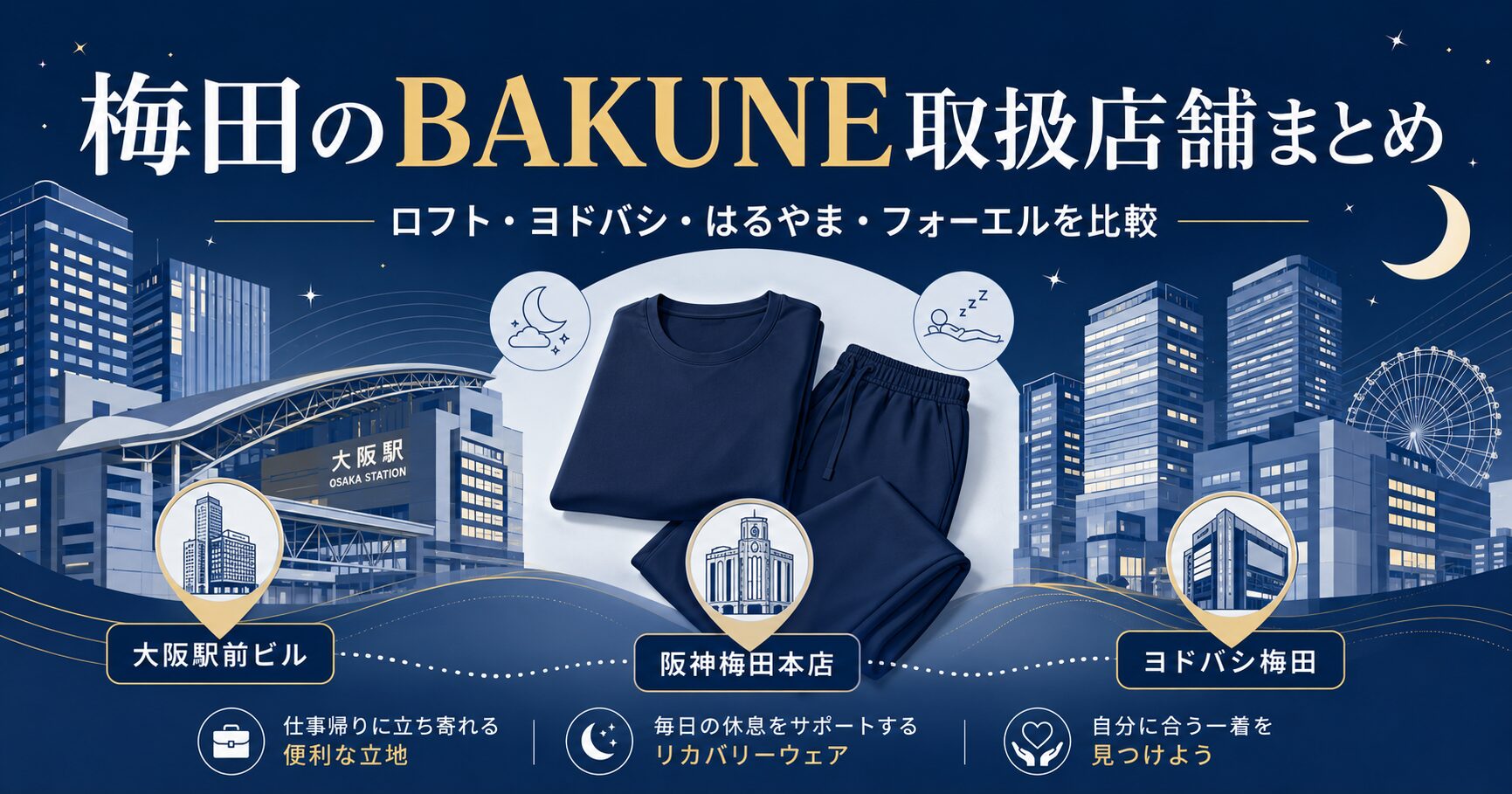 梅田のBAKUNE（バクネ）取扱店舗