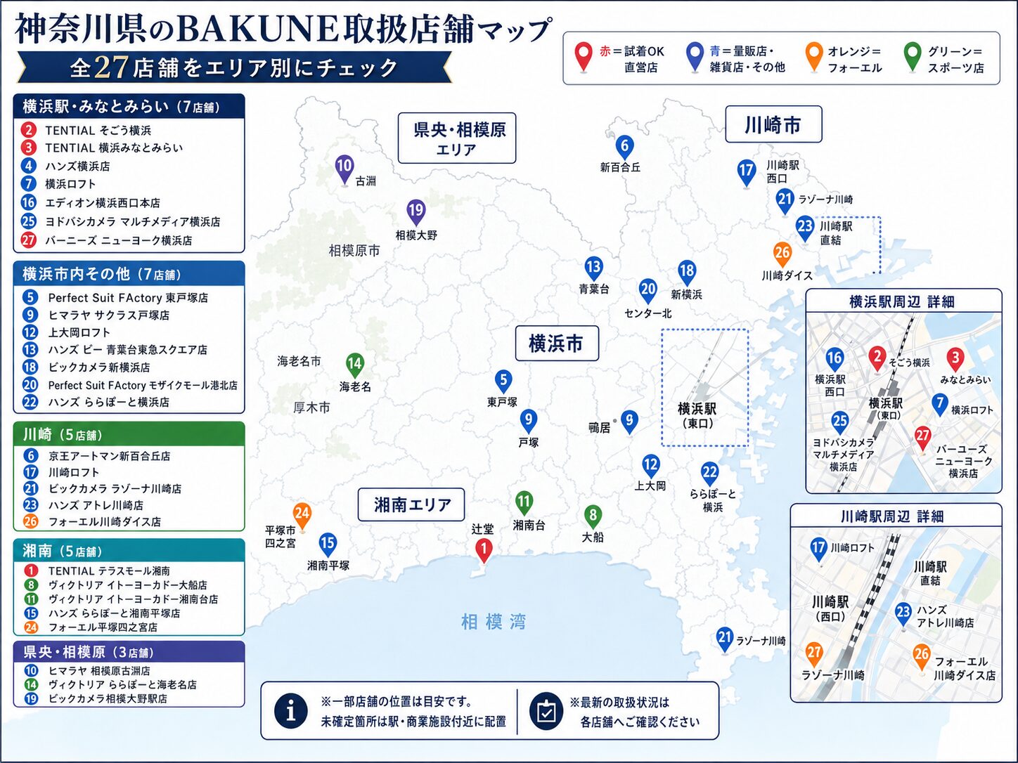 神奈川県内のBAKUNE取扱店舗